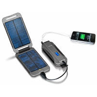 Portable solar battery charger for Travel.  Phone, iPhone, Smartphone, USB power.  Multi-USB charger, USB splitter.  Goal zero, power monkey.