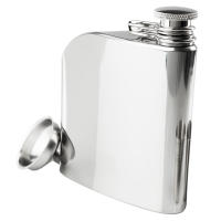 The Glacier Stainless Steel 6 oz Trad Flask is elegantly designed and rugged, and includes a funnel.
