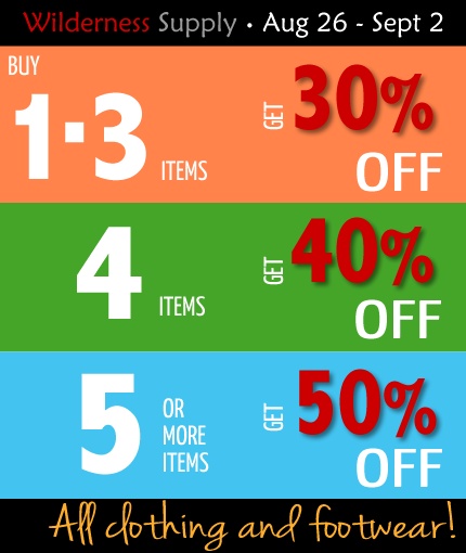 Wilderness Supply End of Summer Sale