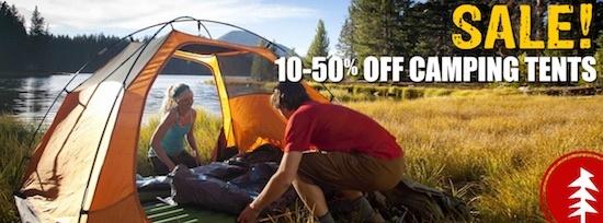 sale 10-50% off camping tents