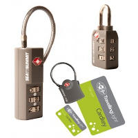 Traveling luggage locks.  TSA.  Lightweight.  Pacsafe, pac safe.