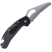 The NRS Wingman Knife's flip-out blade. Help you break out of the danger zone, with a handy bottle opener makes,
