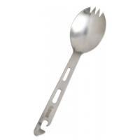 Made of high quality stainless steel. Combination spoon and fork. Built into the handle is a can opener.