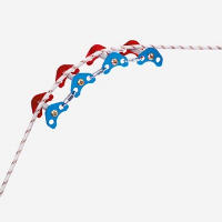 Articulated protector designed to guide and protect a rope running over an aggressive surface.