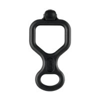This figure 8 descender's square design reduces twisting of the rope and risk of girth hitch formation while rappeling.