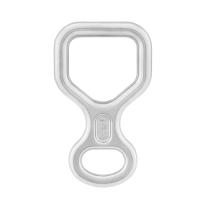 This figure 8 descender's square design reduces twisting of the rope and risk of girth hitch formation while rappeling.