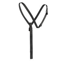 Adjustable shoulder straps used to support a chest mounted ascender, such as the CROLL rope clamp