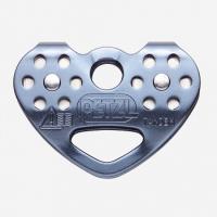 A ball bearing version of the standard Petzl Tandem Pulley for Tyrolean traverses on cable or rope.