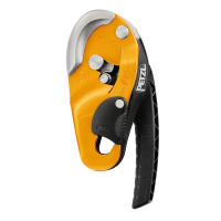 Compact self-braking descender for rope access, designed for experienced users
